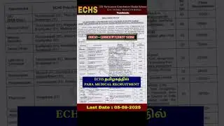 Pharmacist/Nurse/Attendant/Technician/Medical Jobs-Recruitment for jobs in ECHS Polyclinic #echs