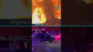 House explodes as police surround armed suspect inside  #itvnews #uk #usa #police #virginia