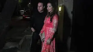 Krishika Lulla With husband& Padmini Kolhapure clicked at Sunita Anil Kapoor's residence in juhu.