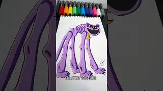 Drawing Monster CATNAP from Poppy Playtime: Smiling Critters with Posca Markers! #shorts