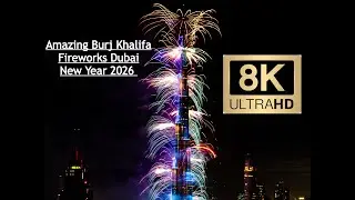 Dubai Burj Khalifa New Year 2026 Fireworks | Full Show in 5 Minutes | 8K Ultra HD