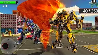 Bumblebee Tornado Robot Car Transformation Games 2021: Car Robot Tornado Game - Android Gameplay