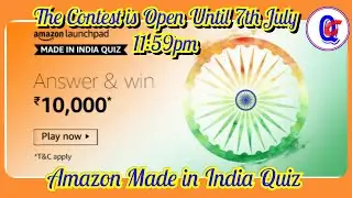 Amazon Made in India Quiz Contest | Prize Win Rs 10000 in Amazon Pay | 16th June 2020