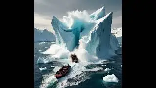 A Massive Glacier Crashes Down! Boats in Danger #GlacierCollapse #naturepower
