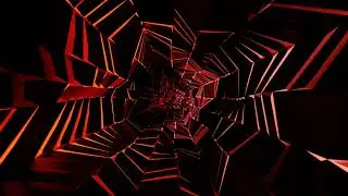 Dark Red VJ LOOP NEON Metallic Tunnel Abstract Background Video 4k Calming ASMR Screensaver TV