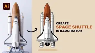 Adobe Illustrator Tutorial: Draw Space Shuttle | Vector Flat Design | Hiru Designs