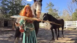 LIVE Cosplay. Merida and Angus from Disney’s BRAVE