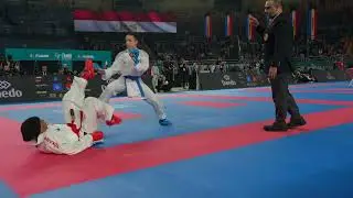 2025 Cairo Semi-final Female Kumite &minus;55 kg: Ahlam Youssef (Egypt) vs Valentina Toro Meneses (Chile)