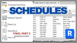 How to create your professional schedules in REVIT - FINAL  PART 3(MATERIAL TAKEOFF, NOTE BLOCK ...)