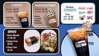 Custom Boba Anime TV Menu Board Design | Unique & Eye-Catching