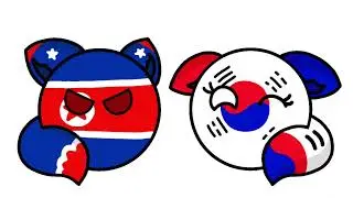 North Koreaball and his sister South Koreaball as foxes