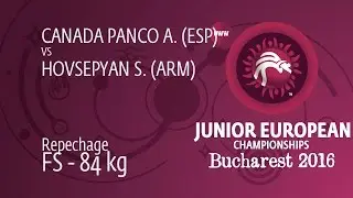 Repechage FS - 84 kg: S. HOVSEPYAN (ARM) df. A. CANADA PANCO (ESP) by FALL, 8-4