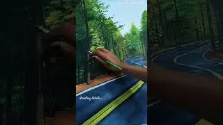 Tree line painting ideas| Acrylic colors/Road painting @paintwithprachi @ericnam @vaultboy