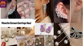 Meesho Haul| Meesho Korean Earrings unde250 @Meesho Designer Earrings for Girls #koreanearrings