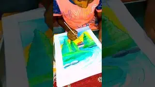 Beautiful scenery drawing 🔥 Amit Thapa Arts Class #shorts #viral #drawing