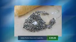 Gothic Peridot Swarovski Crystal Necklace