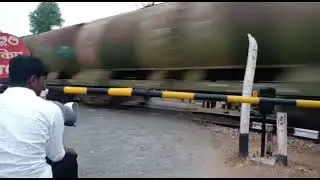 Hubli EMD'S in action with BTPN Rake at Level Crossing Near Rayadurg Junction