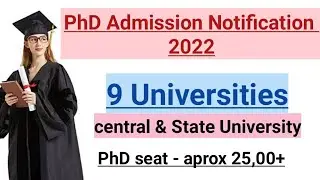 latest PhD Admission notification 2022/central and state University #phdadmission2022