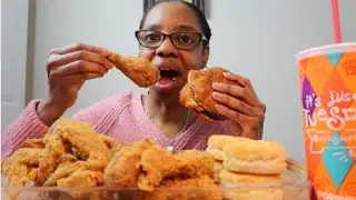 Popeyes Cajun Flounder Fish Sandwich Review Mukbang | By MzMo2You