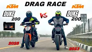 ktm duke 200 2025 vs ktm duke 200 2023 | drag race | shocking results 😱