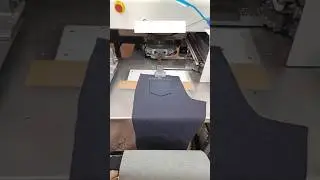 Automatic Backpocket sewing machine 📈 Denim jeans 👖 #ytshorts #factoryproducts #denim #sewing