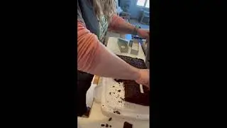 Pampered ChefNumbers and Letters Cake Pan - making a snowmobile