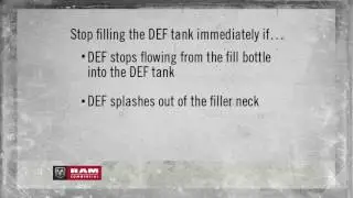 Diesel Exhaust Fluid (DEF)-How to fill the def tank in 2017 Ram Chassis Cab