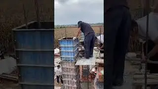 wall pillar casting process #shortsvideo