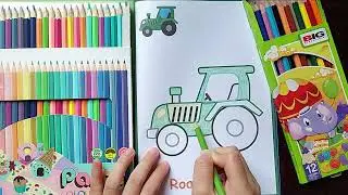 COLORING ROAD ROLLER | COLORING PAGES FOR KID 2023