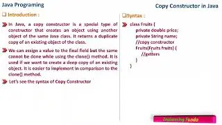 Copy Constructor - Java Programming