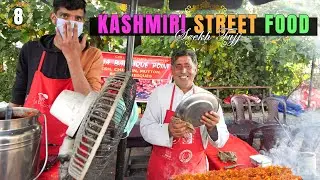 BARBEQUE King of SRINAGAR 🔥| CHILLI Seekh TUJJ + Zafrani Kahwa at Dal Lake | Kashmir Street Food!!