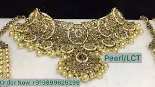 Premium Quality Designer Wedding Jewellery In Reverse AD | Green Color Bridal Jewellery Set