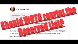 Should WOTC reprint the Reserved List, or should it remain untouched forever?