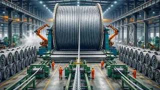 Inside the HEAVY-DUTY Steel Cable Factory – How Giant Wire Ropes Are Made (Full Process)