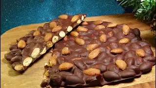 Полезный миндальный перекус / 2 ингредиента / Темный шоколад