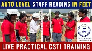 👉 &ldquo;How to Read Auto Level Staff in Feet | Live Practical at CSTI | Civil Engineers Must Watch&rdquo;