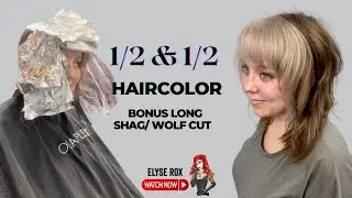 1/2 and 1/2 Hair, with Bonus Shag/Wolf Cut 🐺 #shaghaircut