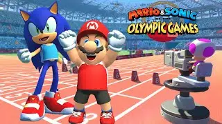 100m ( Gameplay ) Mario & Sonic At The Olympic Tokyo 2020 : Sonic Mario Daisy  Peach +++ Switch