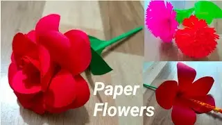 3 Beautiful Paper Flowers | How to make paper flowers | DIY flower | Craft ideas | paper craft ideas