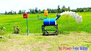 PVC Pipe  Drum out water strong so much for Rice field !!!