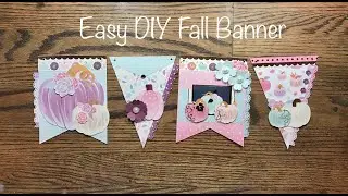 Fall Banner Tutorial Process Using Pink Purple and Blue Pumpkins & We R Memory Keepers Banner Punch