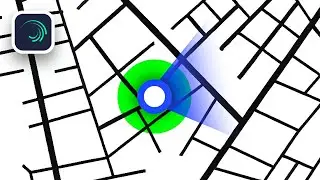 Анимация уличной карты пользовательского интерфейса в движении.