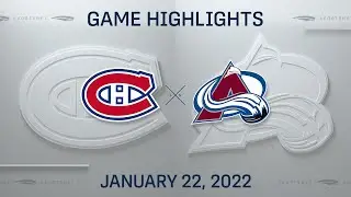 NHL Highlights | Canadiens vs. Avalanche - Jan 22, 2022