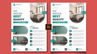 How to Create Modern Business Flyer in Illustrator | Poster & Flyer Design Tutorial