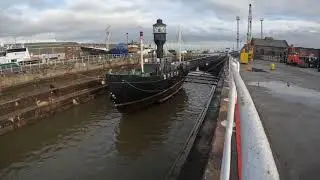 Dry docking of the Spurn Lightship