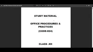 OFFICE PROCEDURES AND PRACTICES CLASS12 UNIT1INTRO TO SECRETARIAL PRACTICES(PART1)comment for part2