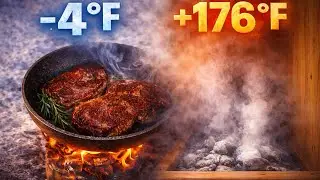 Winter Cabin ASMR: Snow Crunch, Fire Crackle, Steak Sizzle & Sauna Steam