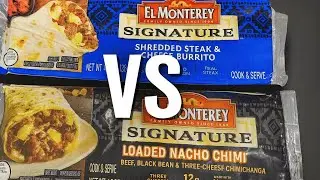 Буррито с измельченной говядиной и сыром из ресторана EL Monterey против чимичанг с начинкой из н...