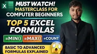 Basic Excel Formulas You Must Know | MIN MAX COUNTA , Sumif | Excel for Beginners! All formula Excel