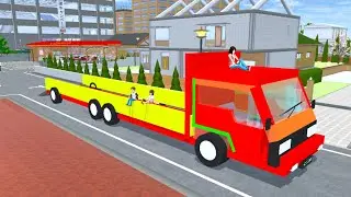 Yuta dan Mio Bantu Papa Muat Mobil di atas Truk 🤣 sakura school simulator